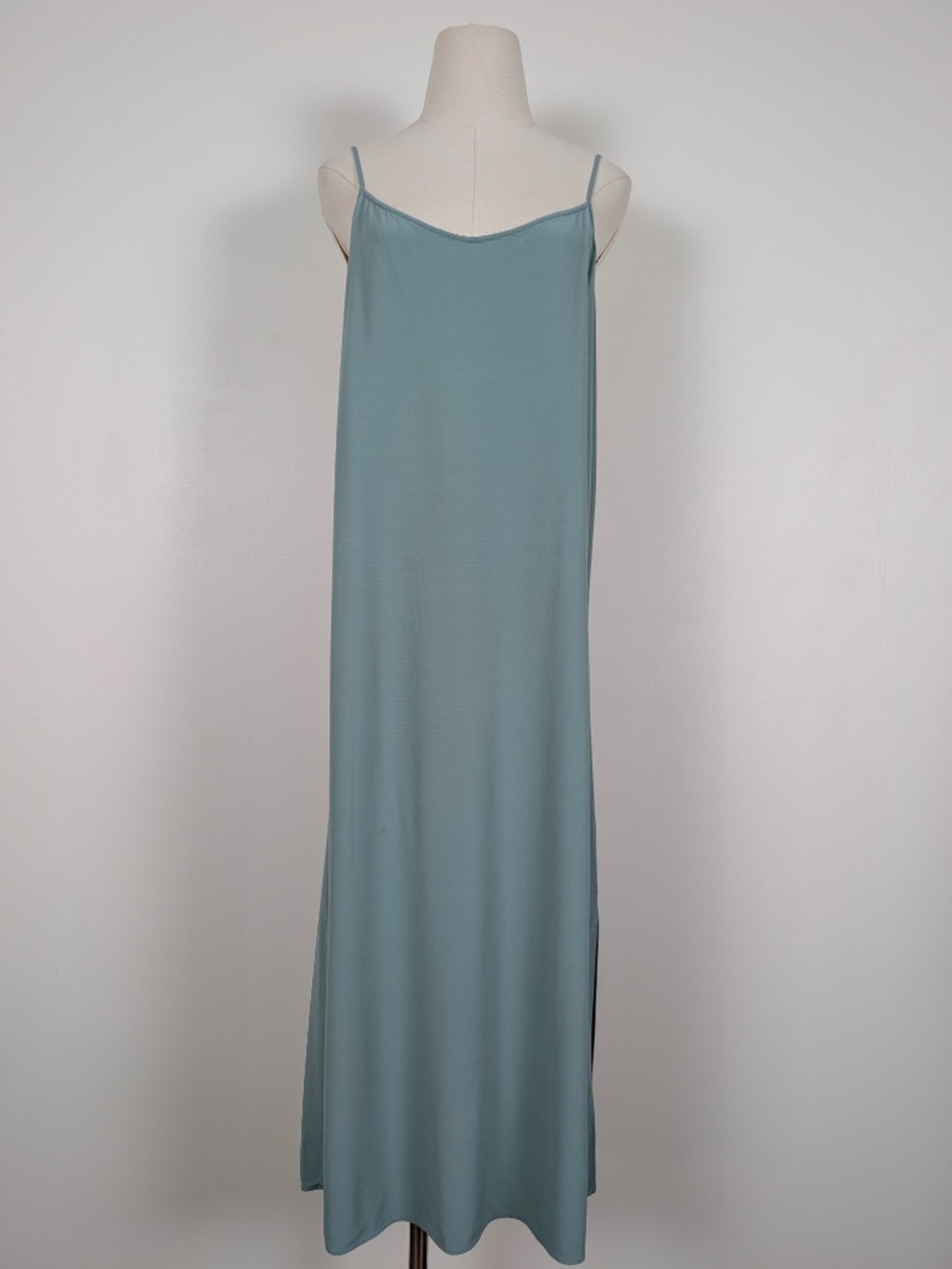 Eileen Fisher ELM Tencel Viscose Crepe Sundress Dress Size Large Seafoam Green - Picture 13 of 16